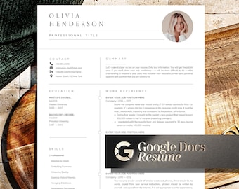 Google Docs Resume Template, Cv Template Google Docs, Resume for Google, Modern Resume Professional and Easy to edit format, Clean Cv Design