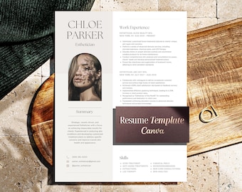 Aesthetician Cv Template, Esthetician Resume Template Canva, Cv Template Skincare Resume, Dermatologist Resume Cosmetologist, Beauty Resumes