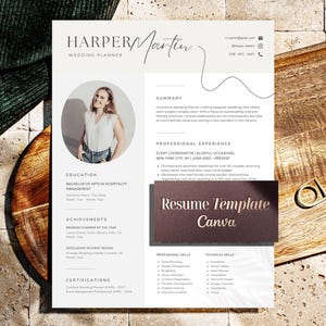 Wedding Planner Resume Template, Wedding Event Planner Resume Cv Template, Event Coordinator Resume Canva, Ceremony Coordinator, Consultant