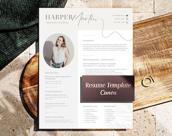 Wedding Planner Resume Template, Wedding Event Planner Resume Cv Template, Event Coordinator Resume Canva, Ceremony Coordinator, Consultant