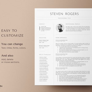 Curriculum vitae template, Information technology resume template instant download, Professional resume, Moderner Lebenslauf Vorlage image 6