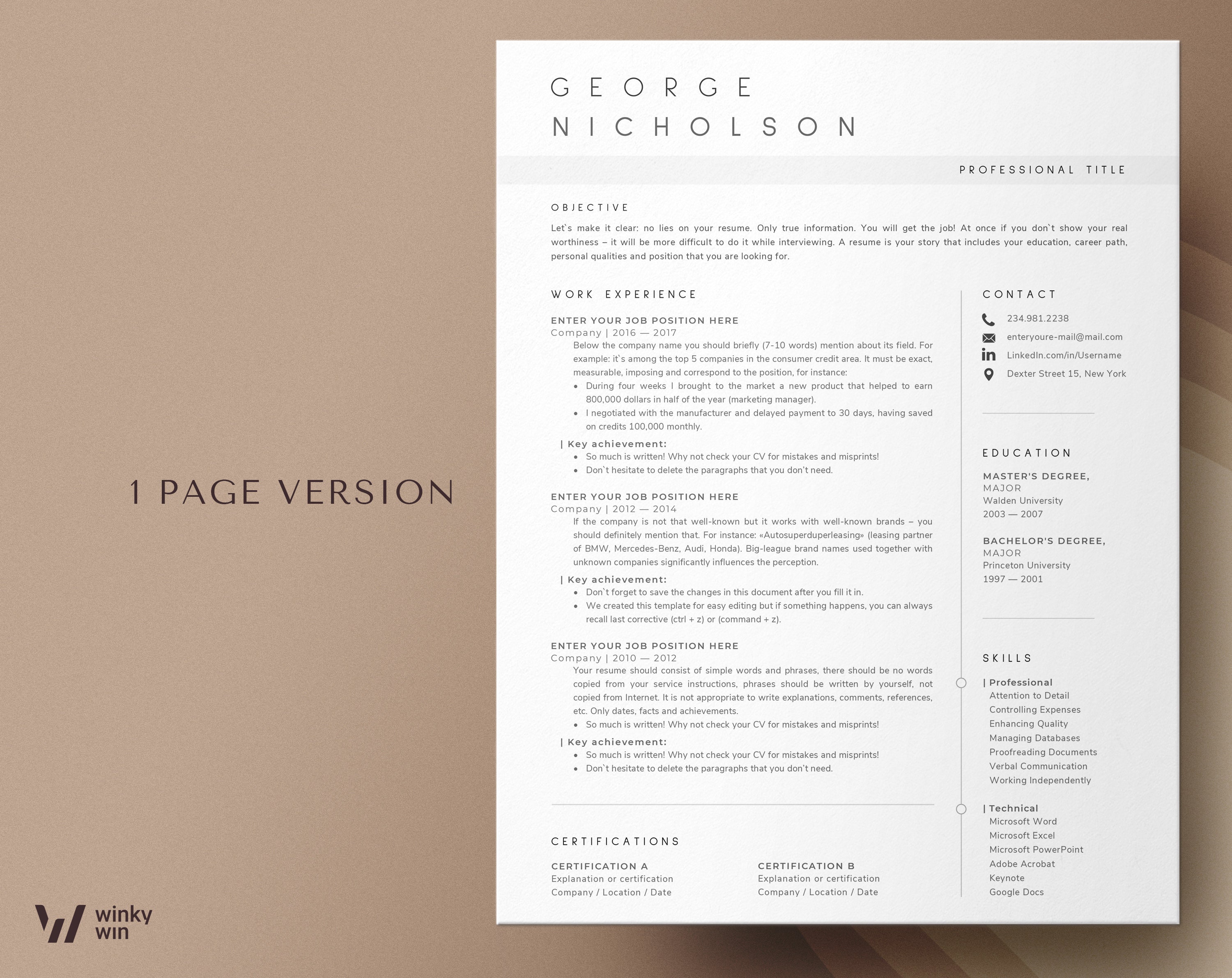 Reverse Chronological Resume Template - Il Fullxfull.3024347579 Ifom 