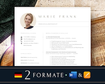 Bewerbung, Bewerbungsvorlagen, Lebenslauf Vorlage Word, Mac Pages, Moderner Lebenslauf mit Kopfzeile und zwei Spalten, Lebenslauf Beispiel