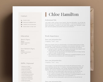 Resume Template Pages | CV Template Word | Professional Resume Template | Resume Template Word | Creative Resume Template Mac Pages + Word