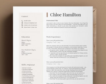 Resume Template Pages | CV Template Word | Professional Resume Template | Resume Template Word | Creative Resume Template Mac Pages + Word