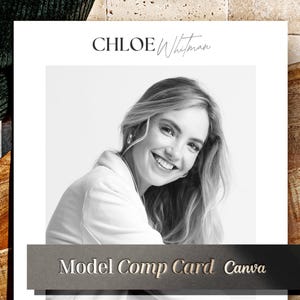 Fashion Model Zed Card, Modeling Comp Card Template Canva, Composite Card Model Resume Photo Card, Professional Fashion Portfolio Model Cv