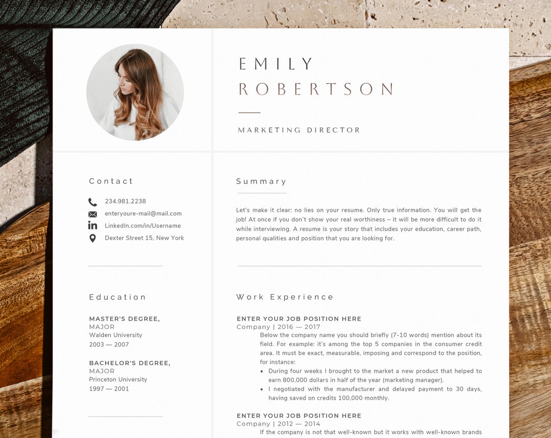 Resume Template Apple Pages and Microsoft Word - Etsy