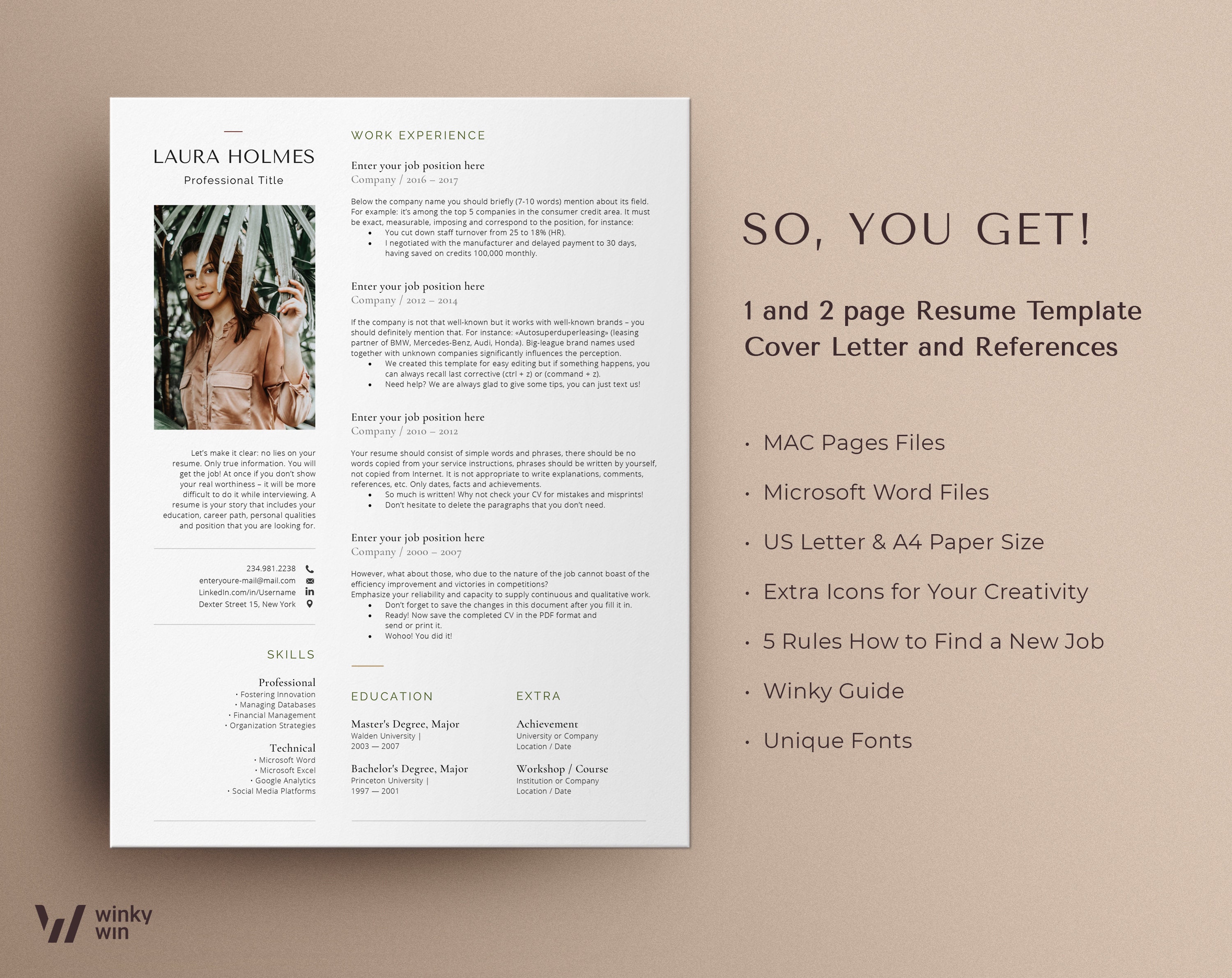 Creative Resume Template With Photo Cv Template Modern - Etsy Australia