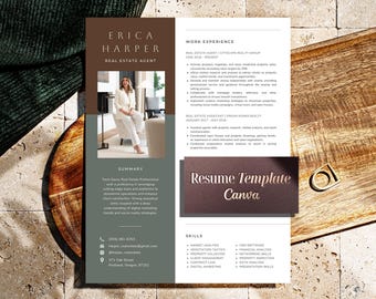 Realtor Resume Template Real Estate Agent Resume, Modern Cv Template for Realtor, Creative & Professional Real Estate Resume Design Canva