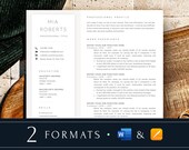 Executive Resume Template, Cv Template Professional, Modern Resume and Cover Letter Template, One Page Optimized + 2 page Resume Layout Word