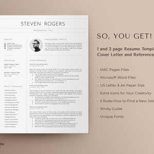 Curriculum vitae template, Information technology resume template instant download, Professional resume, Moderner Lebenslauf Vorlage image 9