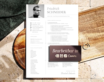 Lebenslauf Vorlage Deutsch 2026, Bewerbungsunterlagen, Bewerbungsvorlagen für Word, Google Docs, Mac Pages, Canva Lebenslauf und Anschreiben