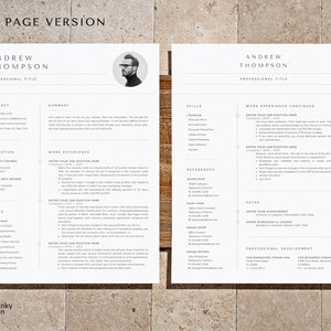 Professional Resume Template with photo, Cv Template Resume Google Docs, Word & Pages, Modern Resume Templates 2023, 1-3 Page Minimalist CV zdjęcie 3