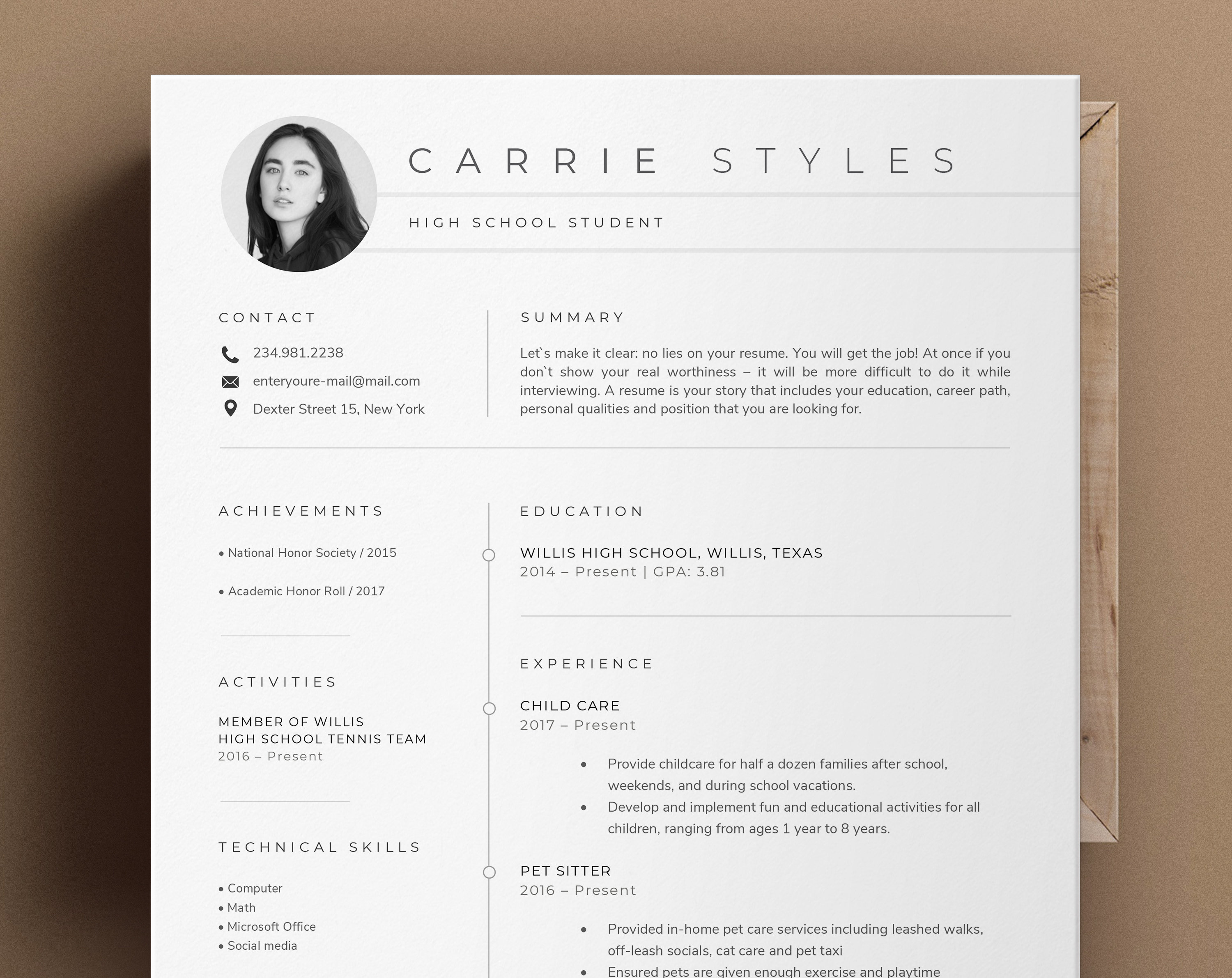 resume Etics and Etiquette