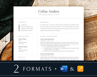 Easy Resume Template Pages and MS Word | Executive Resume, Office Manager | Best Resume Template 2024 | Resumes, CV Templates, Basic Resume