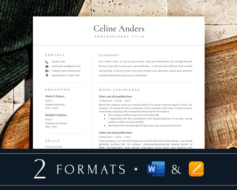 Simple ExecutiveResume Template Modern.