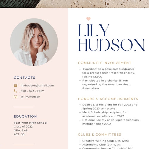 Sorority Recruitment Resume Template Etsy Sorority Recruitment Resume Template Etsy