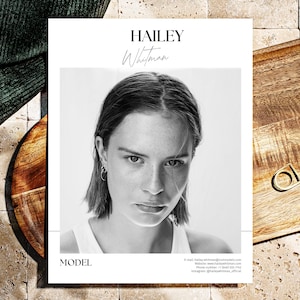 Model Comp Card Template Canva, Minimalist Fashion Model Zed Card, Fashion Model Portfolio Template, Modeling Resume Photo, Composite Z Card