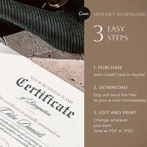Certificate of Recognition Template Canva, Gold Certificate of ...