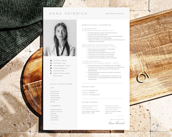 Bewerbungsvorlagen | Bewerbungsmappe Lebenslauf Vorlage Word und Pages, Vorlage mit foto kostenlos Deckblatt, Anschreiben Anlagen, Bewerbung