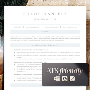 May include: A black and white resume template with the text "ATS friendly" in a gray box with icons for Word, Google Docs, and a pencil. The resume template includes a summary section, professional experience section, and an education section. The resume is designed to be ATS-friendly, which means it is formatted in a way that is easily read by Applicant Tracking Systems.
