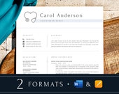 Nursing resume word, Nursing resume and cover letter template, New grad resume template nurse, Registered nurse resume RN, Clean blue