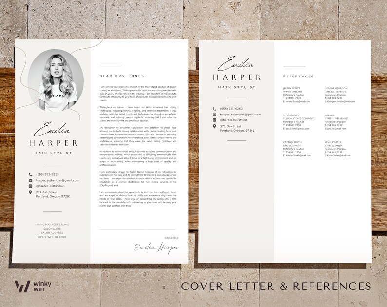 Hair Stylist Resume CV Template for Hairstylist, Hair Colorist Resume Design, Editable Hair Extension Resume, Professional Beauty Curriculum image 5