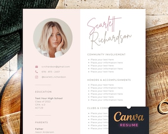 Sorority resume template with photo, Sorority recruitment, Sorority Resume and Cover Letter, Cute pink social sorority rush resume canva