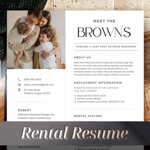 Plantilla de CV de alquiler familiar Plantilla de CV de alquiler de mascotas gratis Plantilla de CV de inquilino - CV de solicitud de alquiler, carta de presentación de alquiler, plantilla de CV de alquiler de apartamentos