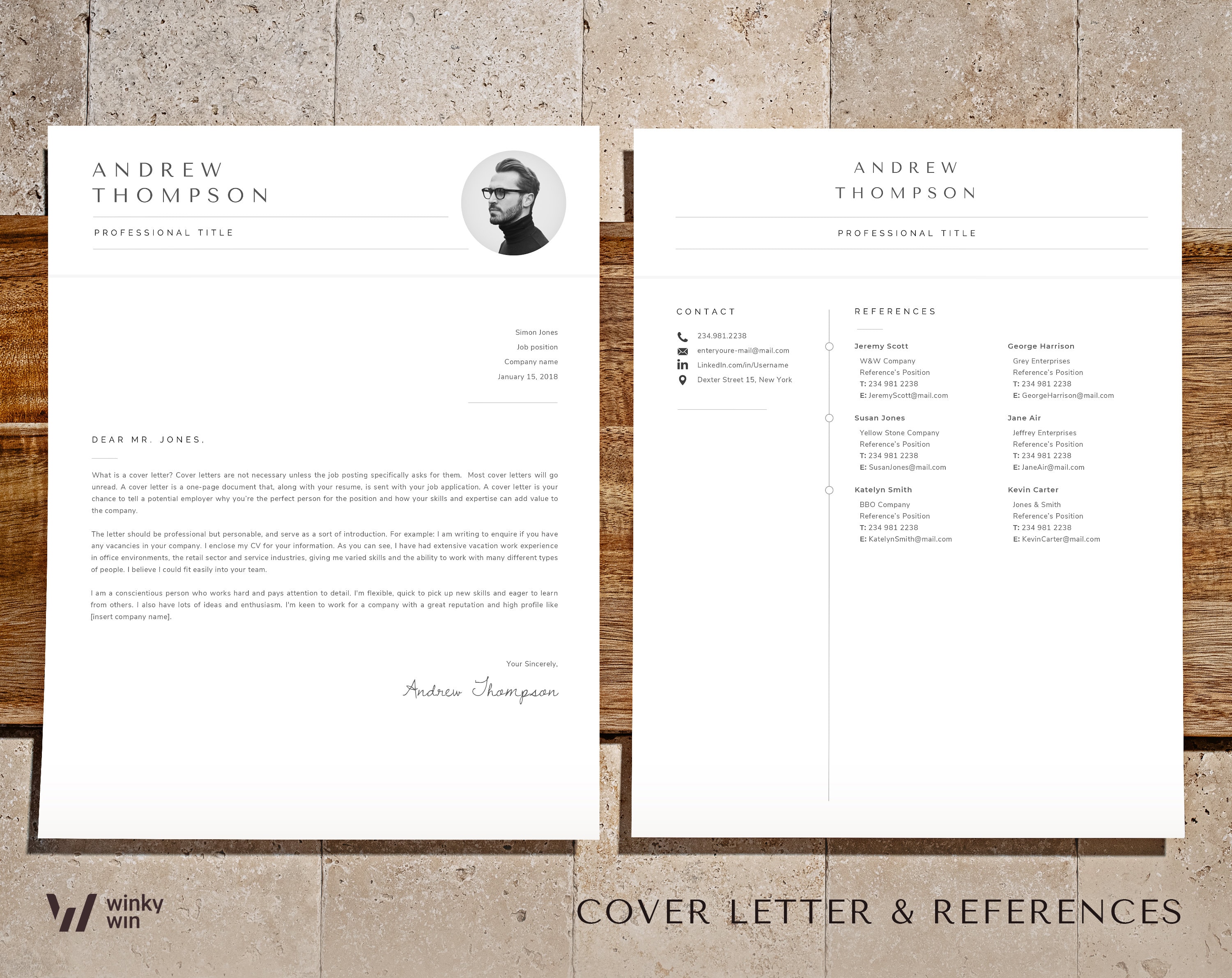 Minimalist Resume Template With Photo, Cv Template Google Docs, Word ...