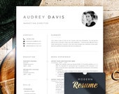 Minimalist Cv Template with Photo, Headshot Resume Template with Picture, Black and White Cv Design for Mac Pages and MS Word Resume Design