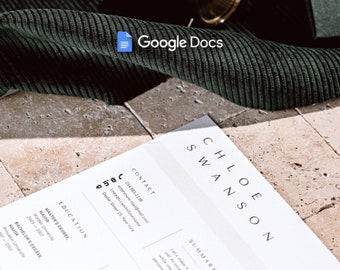 Google Docs Resume Template, Professional Resume Google Doc, Modern Resume Template for Google Documents, CV Template Google Resume