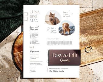 Pet Profiles & Bios for Adoption Ads, Pet Resume for your rental Application, Pets Portfolio, Dog Cover Letter Cat