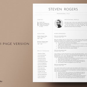 Curriculum vitae template, Information technology resume template instant download, Professional resume, Moderner Lebenslauf Vorlage image 2