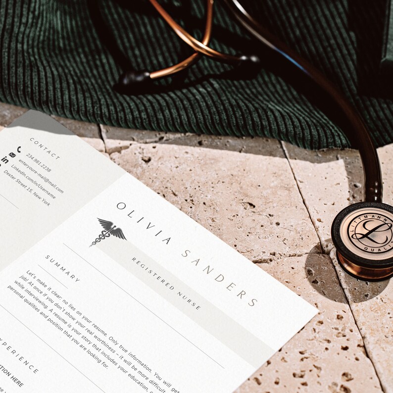 Registered Nurse Resume Template Word + Pages Resume Nurse, Nursing Resume Rn Cv template Medical Resume, Nurse Cv Template Word, Cna Resume image 8
