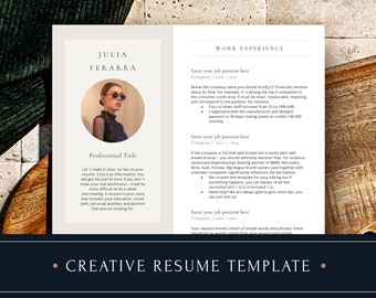 Creative Resume Template | Cv Template with Photo | Resume Templates Word | Resume and Cover Letter Template, Modern Resumes for Word