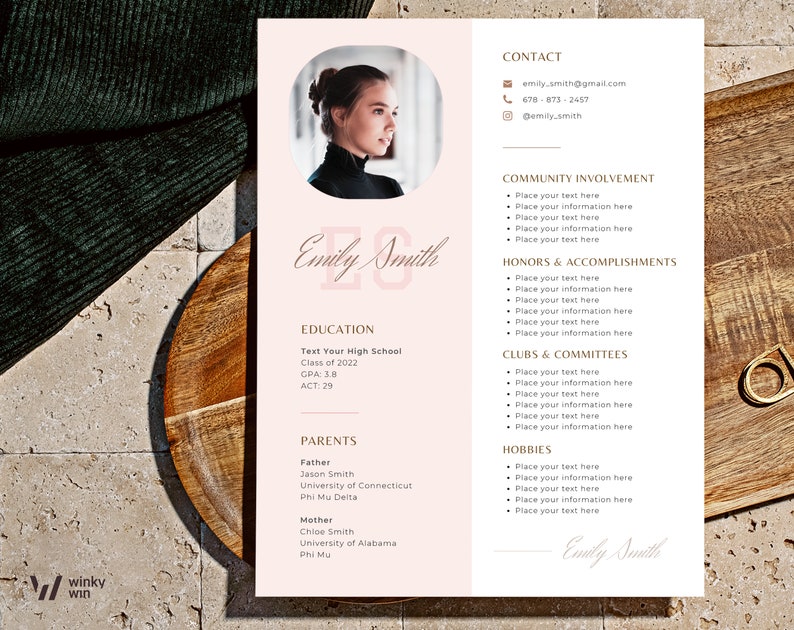 canva rush resume template