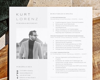 Mehrseitige Lebenslaufvorlagen, Tabellarischer Stepstone Lebenslauf Vorlage Mit Bild Word und Pages, Deckblatt Bewerbung Anschreiben
