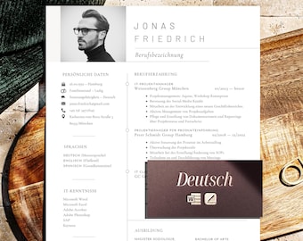 Bewerbung Vorlage Lebenslauf und Anschreiben, Bewerbungsvorlagen Word, Mac Pages. Moderne Bewerbungsunterlagen Deutsch, Schweiz, Österreich
