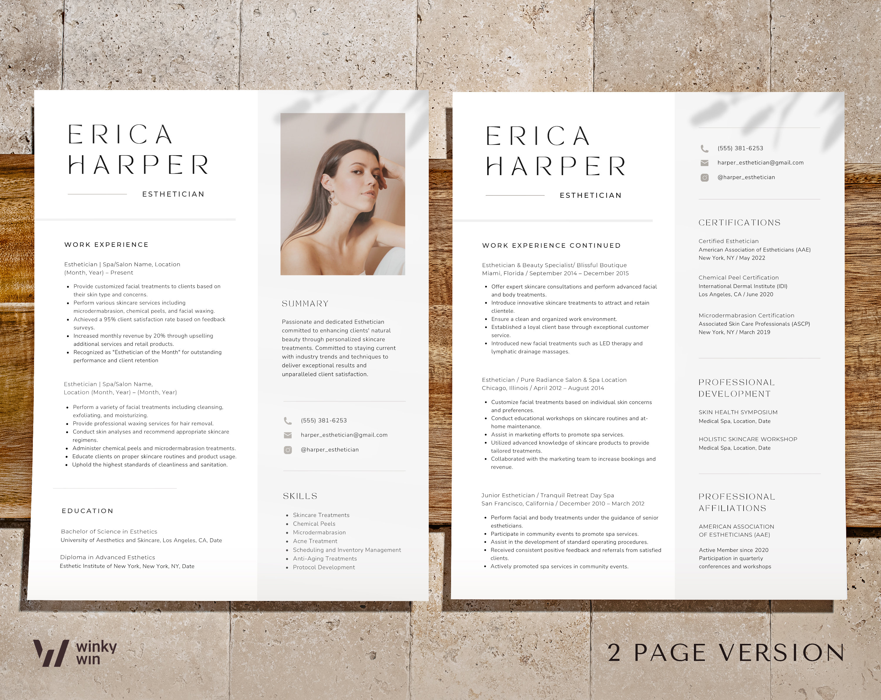 Esthetician Resume Example, Minimalist Beauty Resume Template for ...