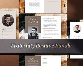 Fraternity resume templates for canva, Rush resume design, Fraternity recruitment resume example with cover letter, Greek rush Social Resume