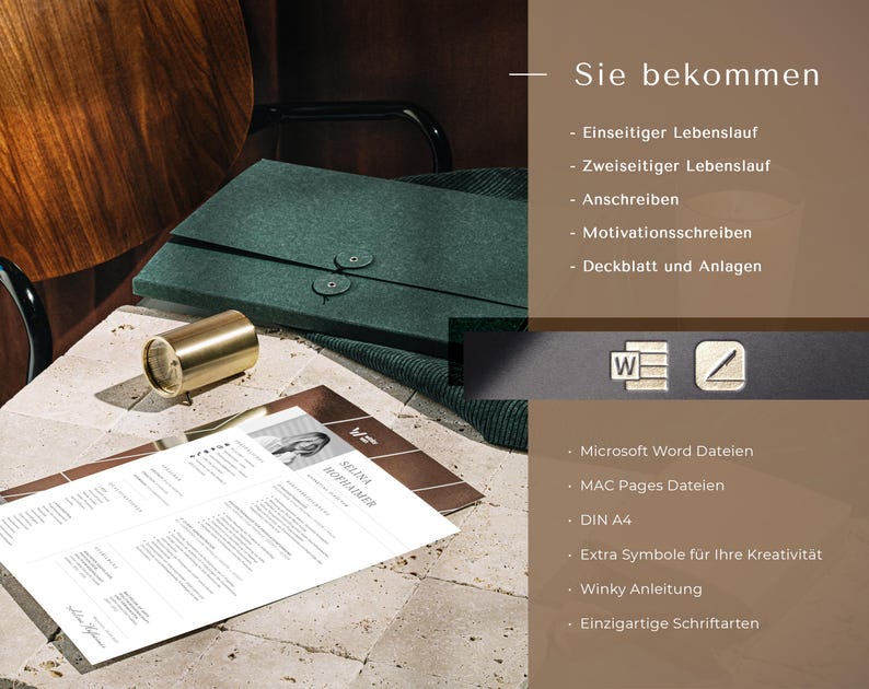 Bewerbungsvorlagen Pages and Word Vorlage Lebenslauf mit Foto, Bewerbungsschreiben Herunterladen, Gratis Anschreiben Muster Bewerbung Arbeit bild 10