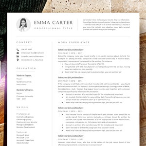 Plantilla de currículum vitae y carta de presentación, plantilla de currículum vitae creativo con foto, plantilla de currículum de una página + versión de 2 páginas, currículum moderno
