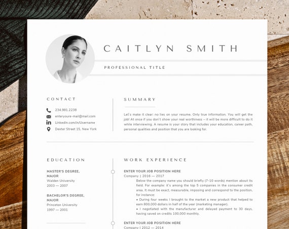 Cv Template Professionele Cv Template Word En Pagina S Etsy Belgie