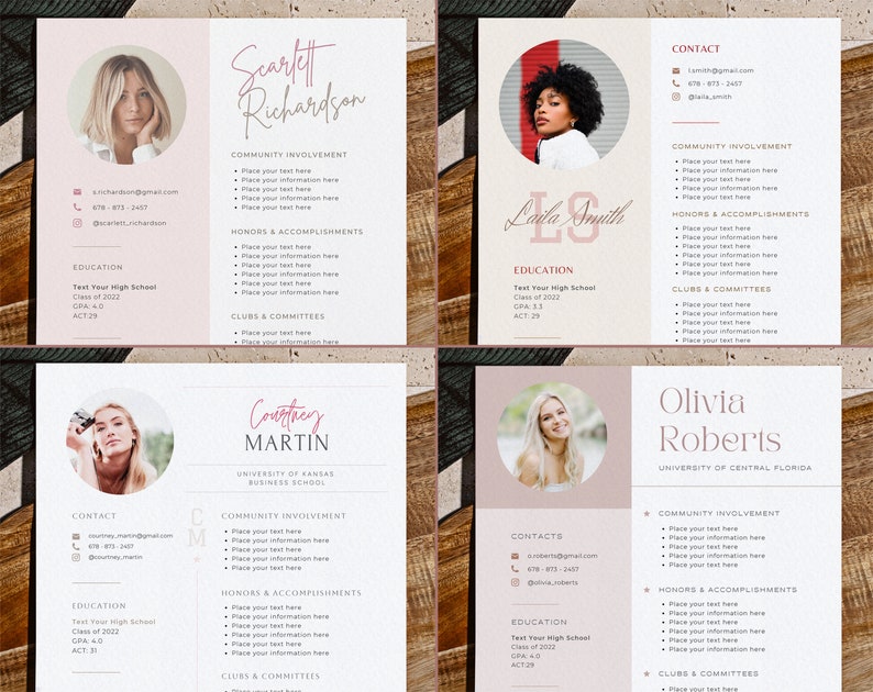 Chi Omega Sorority Resume Template Alpha Phi Rush Resume Etsy