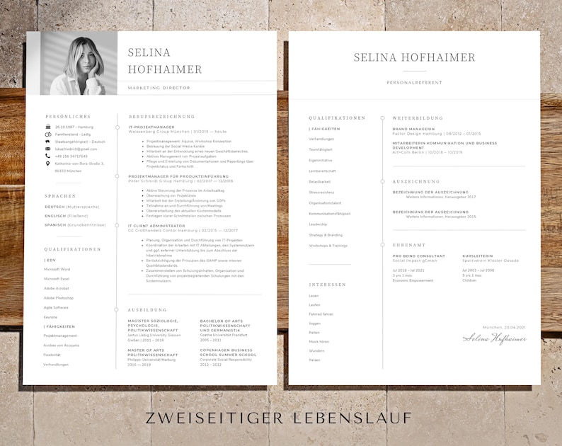 Bewerbungsvorlagen Pages and Word Vorlage Lebenslauf mit Foto, Bewerbungsschreiben Herunterladen, Gratis Anschreiben Muster Bewerbung Arbeit bild 4