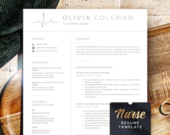 ICU Nurse Resume Template | Critical care nursing resume for hospital jobs | Clean Registered Nurse - Rn, CNA, ER, or remote care