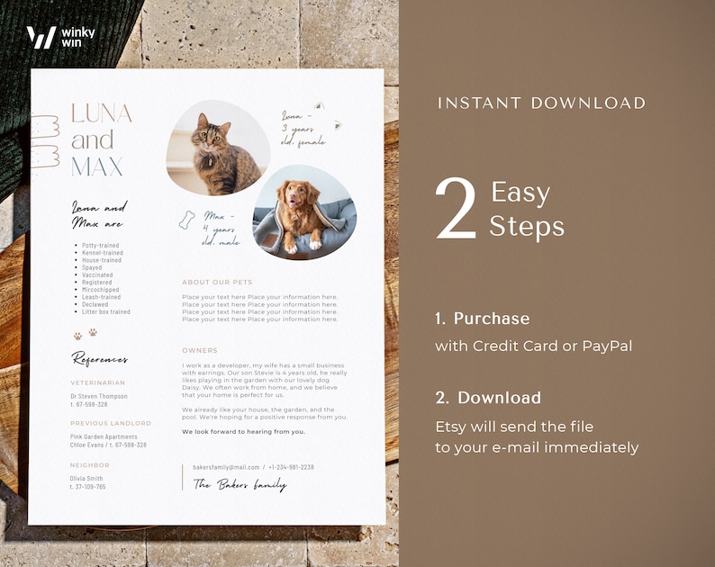 Pet Profiles & Bios for Adoption Ads, Pet Resume for Your Rental