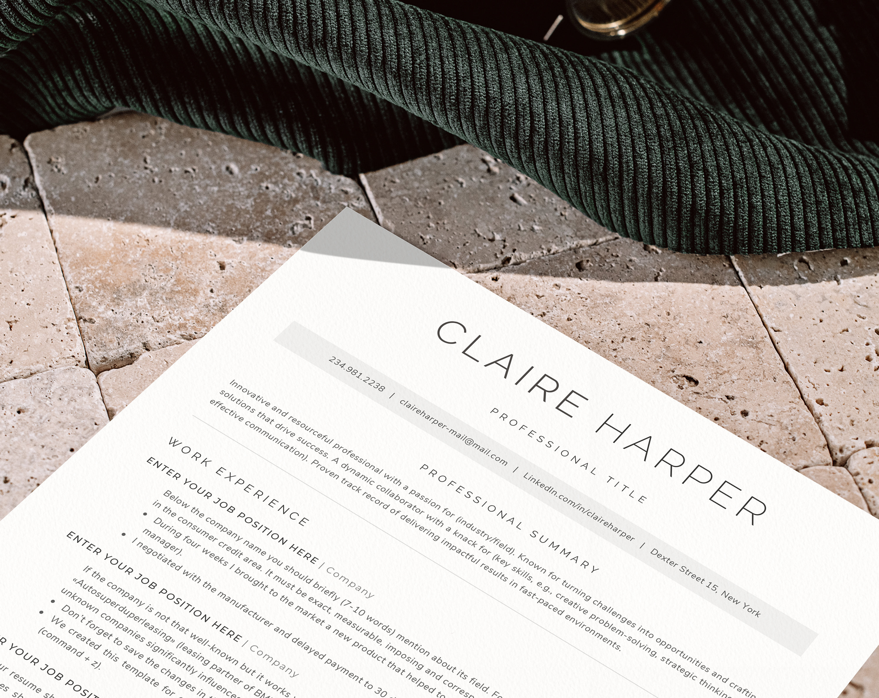 ATS Cv Template, Resume Template Word, Pages, Google Docs, ATS Friendly