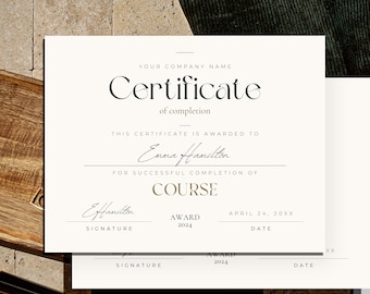 Certificate Of Completion Template Canva, Training Certificate Template, Beauty Course Award, Editable Lashes Certificate Makeup artist